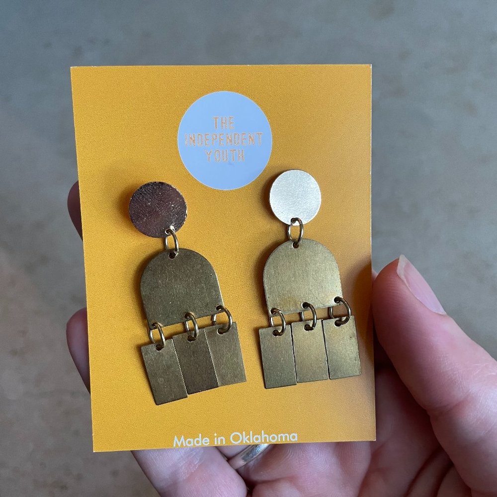 Minimalist Geometric Brass Earrings